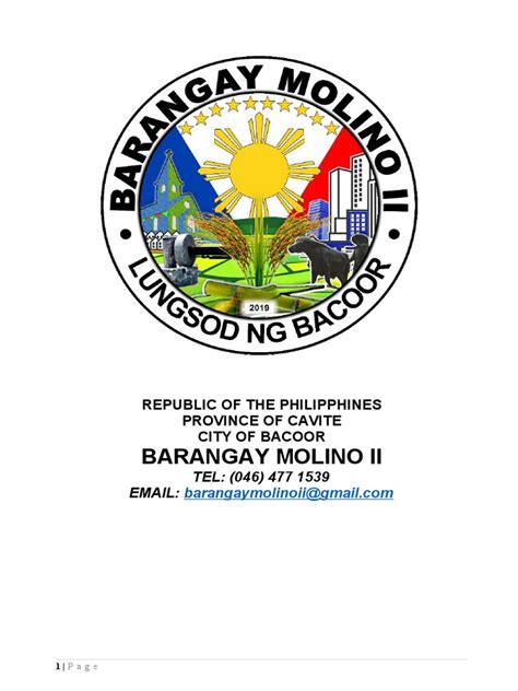 Profile of Barangay Molino II Booklet .